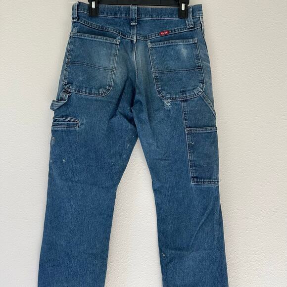 Vintage Wrangler Carpenter Y2K distressed thrashed  grunge punk rock holes 30x30 - Picture 14 of 16